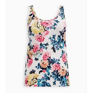 Torrid Knit Smocked Double Scoop Neck Tank 4 NWOT
